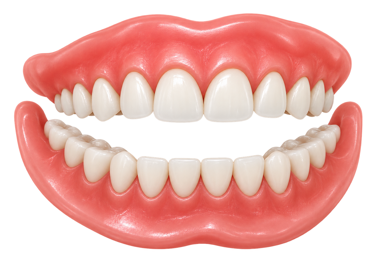 Complete denture full prosthetic set illustration